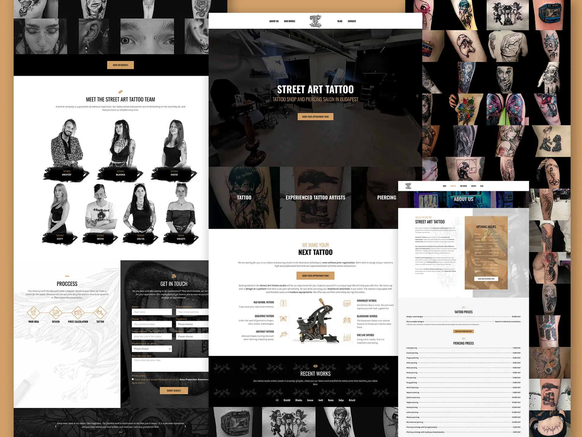 Street Art Tattoo Website Design and Programming